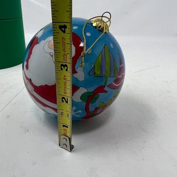 Li Bien 2007 Inside Painted Glass Christmas Ornament Santa 4" With Box Pier 1 - Picture 10 of 11